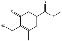 4-(羟甲基)-3-甲基-5-氧代-3-环己烯-1-羧酸甲酯 结构式