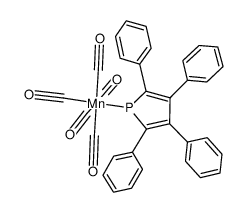 五羰基(2,3,4,5-四苯基-1H-磷杂环戊二烯-1-基)合锰 结构式