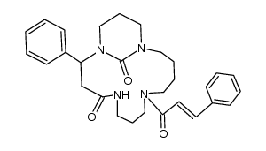 1,5,9,14-Tetraazabicyclo[12.3.1]octadecane-4,18-dione, 9-[(2E)-1-oxo-3-phenyl-2-propen-1-yl]-2-phenyl-, (2S)- 结构式