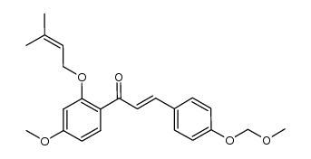 2-Propen-1-one, 3-[4-(methoxymethoxy)phenyl]-1-[4-methoxy-2-[(3-methyl-2-buten-1-yl)oxy]phenyl]-, (2E)- 结构式