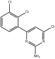 4-氯-6-(2,3-二氯苯基)嘧啶-2-胺 结构式