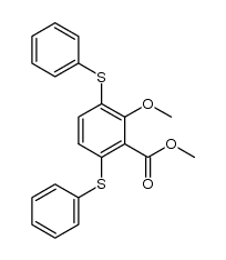 2-甲氧基-3,6-双(苯硫基)苯甲酸甲酯 结构式