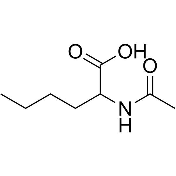 N-乙酰基-DL-正亮氨酸 结构式