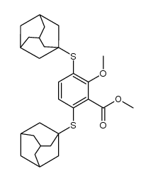 Benzoic acid, 2-methoxy-3,6-bis(tricyclo[3.3.1.13,7]dec-1-ylthio)-, methyl ester 结构式