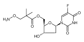 Uridine, 2'-deoxy-5-fluoro-, 5'-[3-(aminooxy)-2,2-dimethylpropanoate] 结构式