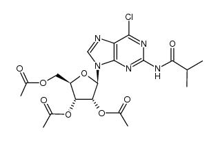 Propanamide, N-[6-chloro-9-(2,3,5-tri-O-acetyl-β-D-ribofuranosyl)-9H-purin-2-yl]-2-methyl- 结构式