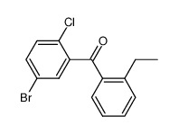 (5-溴-2-氯苯基)(2-乙基苯基)甲酮 结构式