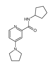 N-环戊基-4-(1-吡咯烷基)-2-吡啶甲酰胺 结构式