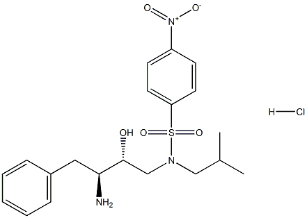 N-((2R,3S)-3-氨基-2-羟基-4-苯基丁基)-N-异丁基-4-硝基苯-1-磺酰胺盐酸盐 结构式