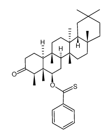 24,25,26-Trinoroleanan-3-one, 5,9,13-trimethyl-6-(phenylthioxomethoxy)-, (4β,5β,6β,8α,9β,10α,13α,14β)- (9CI) 结构式