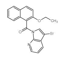 3-溴-1-(2-乙氧基萘甲酰基)-7-氮杂吲哚 结构式