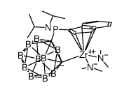 Zirconium, [η6-1,2-dicarbadodecaborane(12)-1,2-diyl[[bis(1-methylethyl)amino]phosphinidene]-1H-inden-1-ylidene]bis(N-methylmethanaminato)-, stereoisomer 结构式