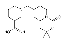 1-Boc-4-(3-氨基甲酰基哌啶-1-基甲基)哌啶 结构式