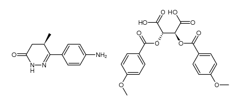 Butanedioic acid, 2,3-bis[(4-methoxybenzoyl)oxy]-, (2S,3S)-, compd. with (5R)-6-(4-aminophenyl)-4,5-dihydro-5-methyl-3(2H)-pyridazinone (1:1) 结构式