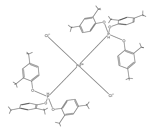 Palladium, dichlorobis[tris[2,4-bis(1,1-dimethylethyl)phenyl] phosphite-κP]-, (SP-4-1)- 结构式