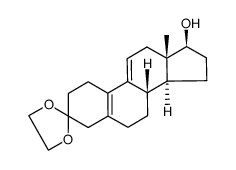 Estra-5(10),9(11)-dien-3-one, 17-hydroxy-, cyclic 1,2-ethanediyl acetal, (17β)- 结构式