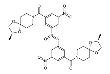 Methanone, 1,1''-[(1-oxido-1,2-diazenediyl)bis(5-nitro-3,1-phenylene)]bis[1-[(2S)-2-methyl-1,4-dioxa-8-azaspiro[4.5]dec-8-yl]- 结构式