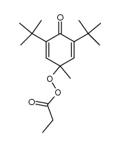 2,5-Cyclohexadien-1-one, 2,6-bis(1,1-dimethylethyl)-4-methyl-4-[(1-oxopropyl)dioxy]- 结构式