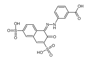 3-[(2-羟基-3,6-二磺基-1-萘基)偶氮]苯甲酸 结构式