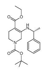 1,4(2H)-Pyridinedicarboxylic acid, 3,6-dihydro-5-[[(1R)-1-phenylethyl]amino]-, 1-(1,1-dimethylethyl) 4-ethyl ester 结构式