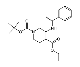 1-Boc-3-[[(R)-1-苯基乙基]氨基]哌啶-4-甲酸乙酯 结构式