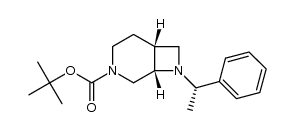 3,8-Diazabicyclo[4.2.0]octane-3-carboxylic acid, 8-[(1S)-1-phenylethyl]-, 1,1-dimethylethyl ester, (1S,6R)- 结构式