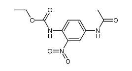 N-(4-乙酰氨基-2-硝基苯基)氨基甲酸乙酯 结构式