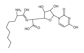 β-D-阿洛呋喃糖醛酸,5-[(2-氨基-1-氧代辛基)氨基]-1,5-二脱氧-1-(3,4-二氢-2,4-二氧代-1(2H)-嘧啶基)-,(R)- 结构式