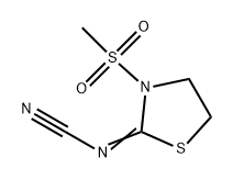N-氰基-3-(甲磺酰基)-2-噻唑烷亚胺 结构式