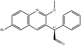 (αR)-6-溴-2-甲氧基-α-苯基-3-喹啉乙醛 结构式