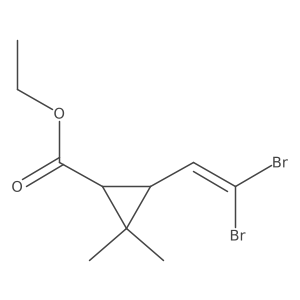 3-(2,2-二溴乙烯基)-2,2-二甲基环丙烷羧酸乙酯 结构式