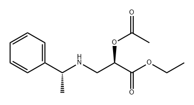 2-乙酰氧基-3-[[(1R)-1-苯乙基]氨基]丙酸乙酯 (2R)-构型 结构式