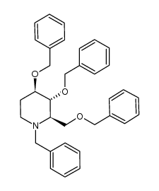 Piperidine, 3,4-bis(phenylmethoxy)-2-[(phenylmethoxy)methyl]-1-(phenylmethyl)-, (2R,3R,4R)- 结构式
