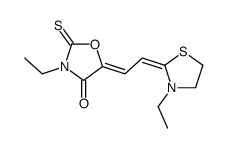 3-乙基-5-[(3-乙基噻唑烷-2-亚基)亚乙基]-2-硫代恶唑烷-4-酮 结构式