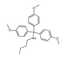 N-丁基-4-甲氧基-α,α-双(4-甲氧基苯基)苯甲胺 结构式