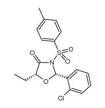 (2S,5R)-2-(2-氯苯基)-5-乙基-3-对甲苯磺酰基-4-恶唑烷酮 结构式