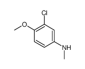 3-氯-4-甲氧基-N-甲基苯胺 结构式