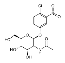 2-乙酰氨基-2-脱氧-4-氯-3-硝基苯基 β-D-吡喃葡萄糖苷 结构式