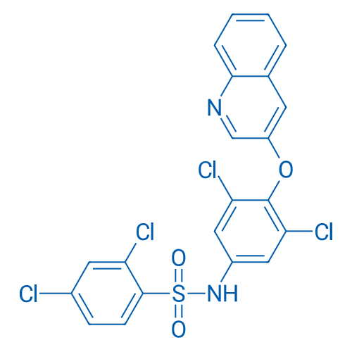 2,4-二氯-N-(3,5-二氯-4-(喹啉-3-基氧基)苯基)苯磺酰胺 结构式