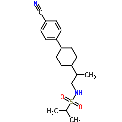 N-[2-(4'-氰基联苯-4-基)丙基]-2-丙烷磺酰胺 结构式