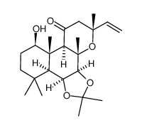 7H-1,3-Dioxolo[3,4]naphtho[2,1-b]pyran-7-one, 5-ethenyldodecahydro-8-hydroxy-2,2,3b,5,7b,11,11-heptamethyl-, (3aS,3bS,5R,7aR,7bS,8R,11aS,11bS)- 结构式