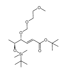 2-Hexenoic acid, 5-[[(1,1-dimethylethyl)dimethylsilyl]oxy]-4-[(2-methoxyethoxy)methoxy]-, 1,1-dimethylethyl ester, (2E,4R,5S)- 结构式
