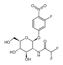 β-D-Glucopyranoside, 3-fluoro-4-nitrophenyl 2-deoxy-2-[(2,2-difluoroacetyl)amino]- 结构式