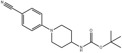 叔丁基-N-[1-(4-氰基苯基)哌啶-4-基]氨基甲酸酯 结构式