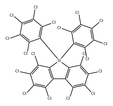 1,2,3,4,5,6,7,8-八氯-9,9-双(五氯苯基)-9H-9-硅芴 结构式