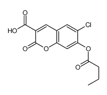 7-Butyryloxy-6-chloro-2-oxo-2H-chromene-3-carboxylic acid 结构式