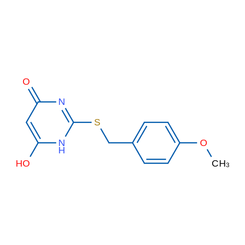 6-羟基-2-[(4-甲氧基苄基)硫代]嘧啶-4(1H)-酮 结构式