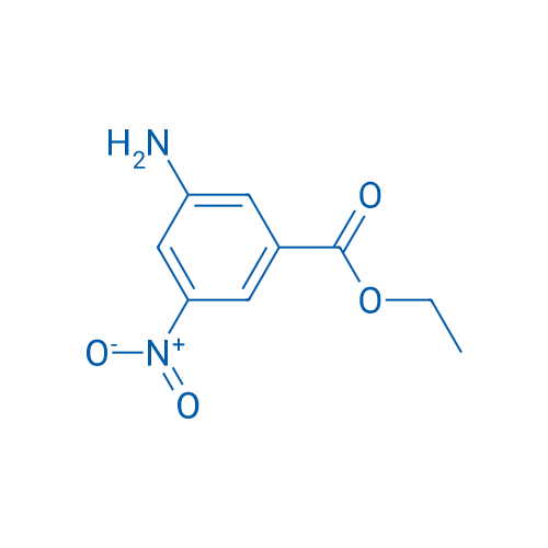 3-氨基-5-硝基苯甲酸乙酯 结构式