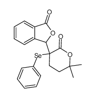 1(3H)-Isobenzofuranone, 3-[tetrahydro-6,6-dimethyl-2-oxo-3-(phenylseleno)-2H-pyran-3-yl]- 结构式