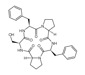 Cyclo(L-phenylalanyl-L-prolyl-L-phenylalanyl-L-prolyl-L-seryl) 结构式